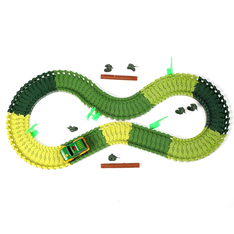 96Pcs DIY Flexible Race Car Tracks Toys Funny Military Model Tracks Set Christmas Gift for Children-5