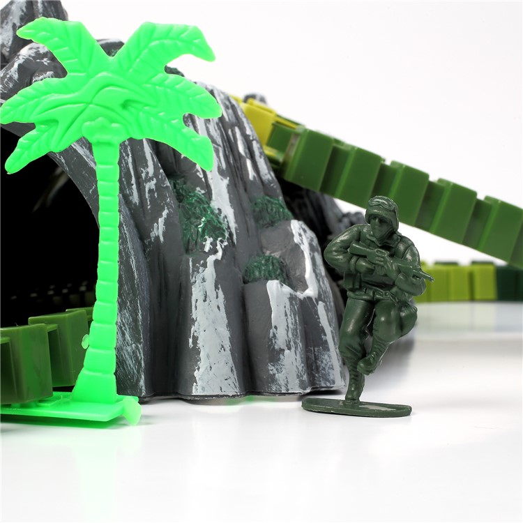 96Pcs DIY Flexible Race Car Tracks Toys Funny Military Model Tracks Set Christmas Gift for Children-8