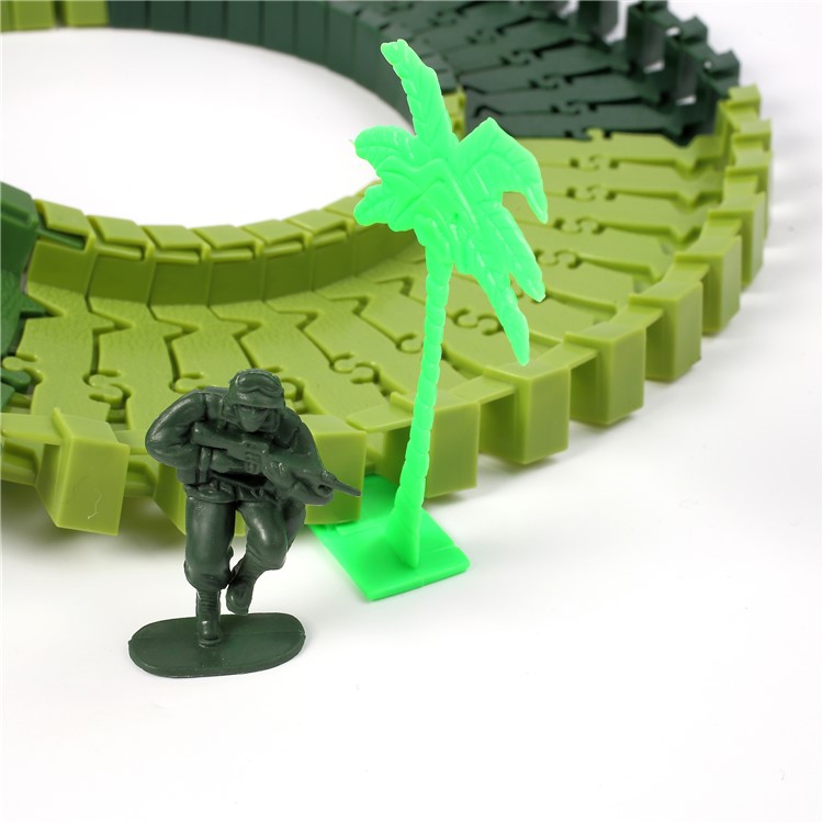 96Pcs DIY Flexible Race Car Tracks Toys Funny Military Model Tracks Set Christmas Gift for Children-9