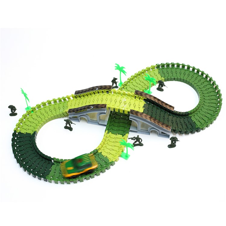 96Pcs DIY Race Car Tracks Toys Flexible Military Model Tracks Set Christmas Gift for Kids-2