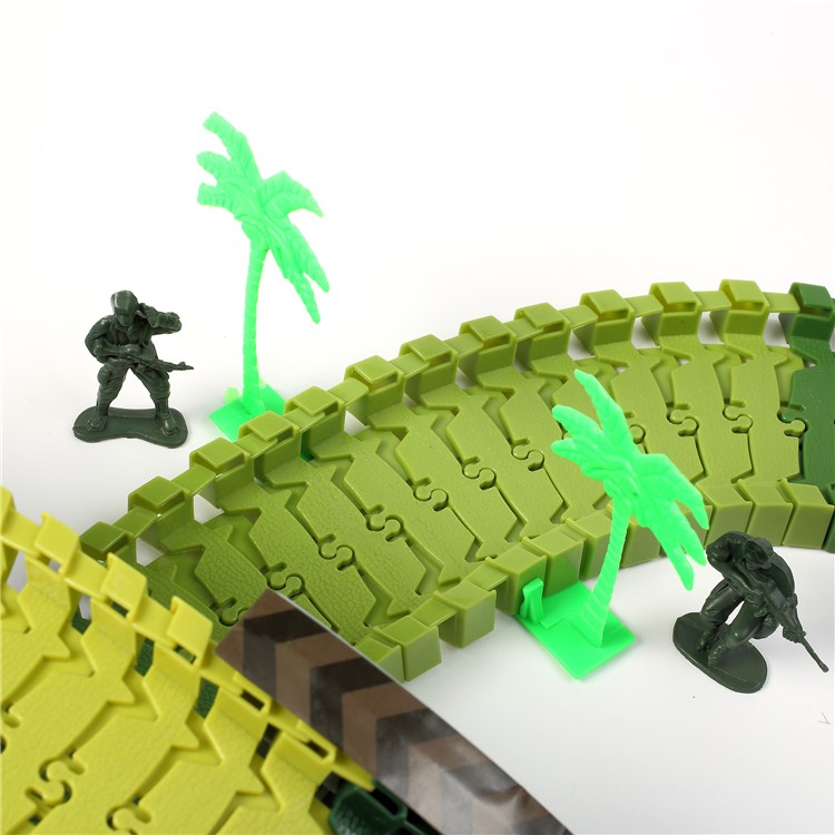 96Pcs DIY Race Car Tracks Toys Flexible Military Model Tracks Set Christmas Gift for Kids-7