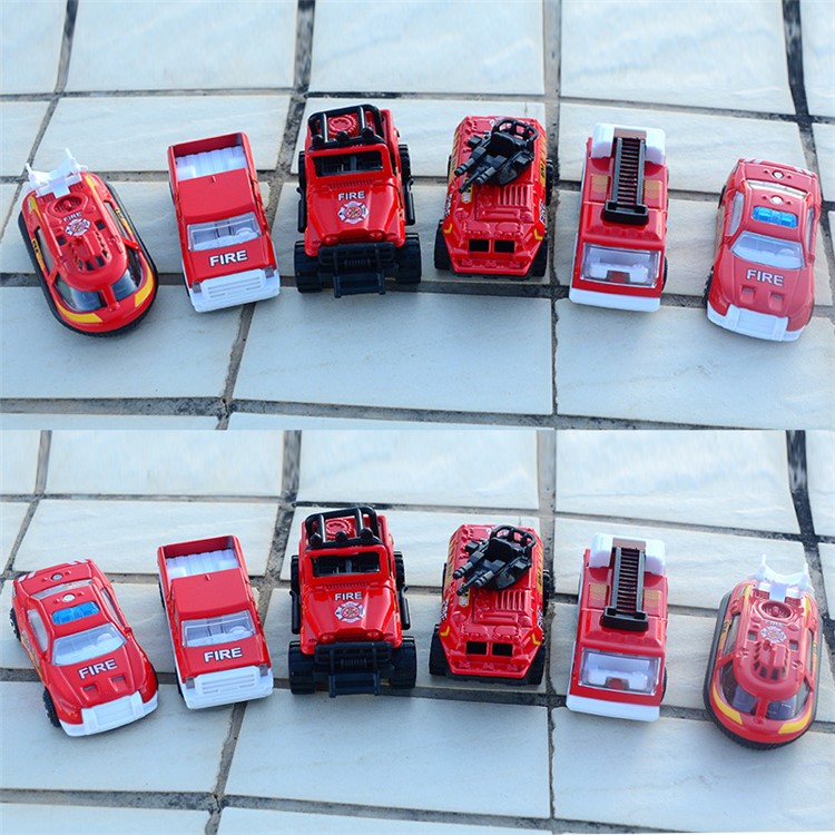 6Pcs/Set 1:64 Metal Alloy Die-cast Cars Emergency Fire Rescue Series Mini Car Toys for Children-10