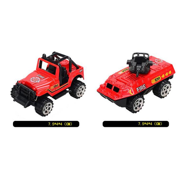 6Pcs/Set 1:64 Metal Alloy Die-cast Cars Emergency Fire Rescue Series Mini Car Toys for Children-4