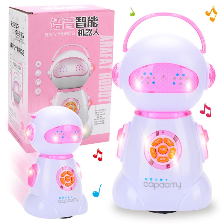 Cartoon Pattern Electronic Music Audio Story Robot Toy for Boys & Girls - Pink-8