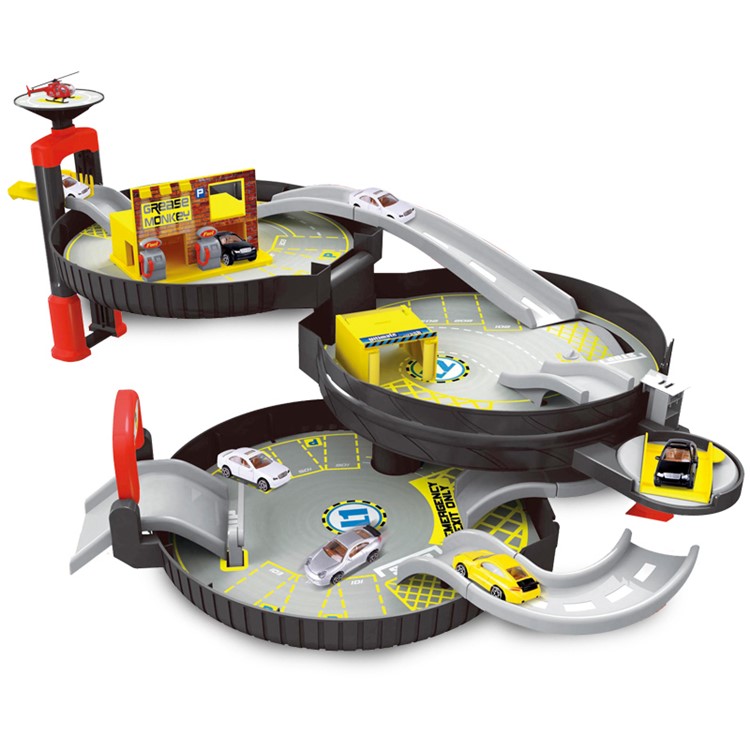 Tragbare 3-Level-Radspur Auto Parkplatz Montage Auto Track Spielzeug-Set-7