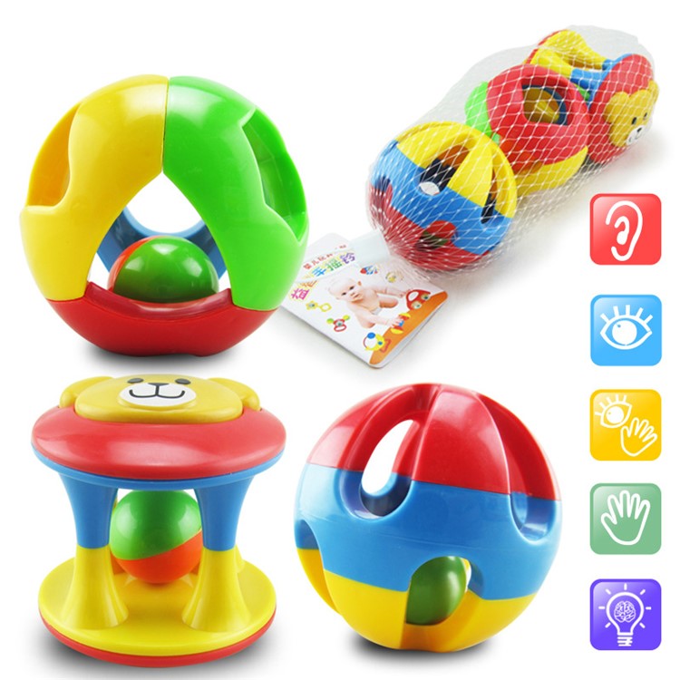 3Pcs/Set Baby Rattle Toys Cute Fun Jingle Ball Rattling Bell Crawling Ball-8