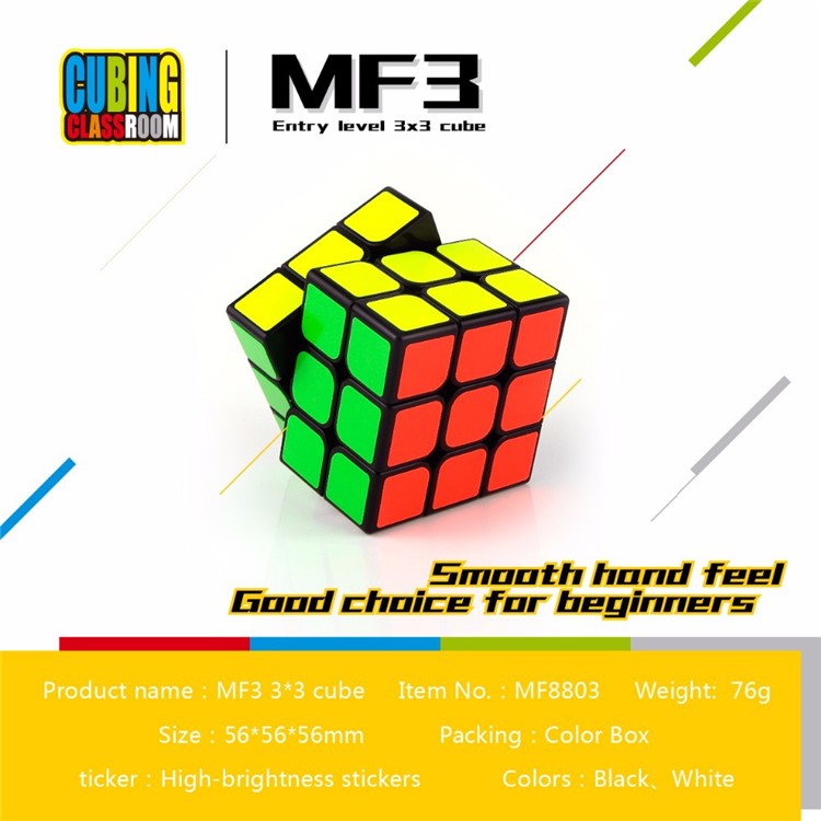 CUBING CLASSROOM MF3 3x3 Entry Level Magic Cube Toy - Black-2