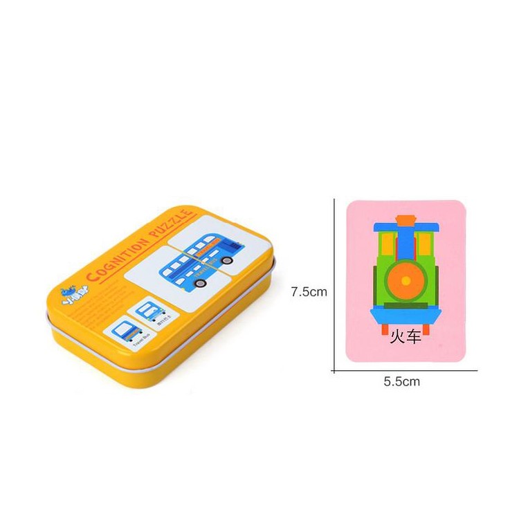 Baby Kids Cards Matching Game Cognitive Card Set Pair Puzzle Cognition Puzzle Toys Game Box - Vehicles-2