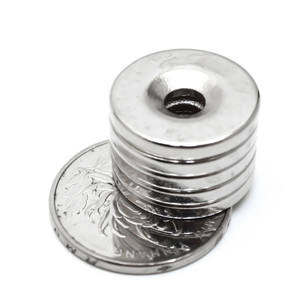 5 Teile / Satz Kreisförmige Mit Loch Starke Ndfeb Magnet Für Ausrüstung Und DIY Spielzeug, Größe: 20x3mm-3