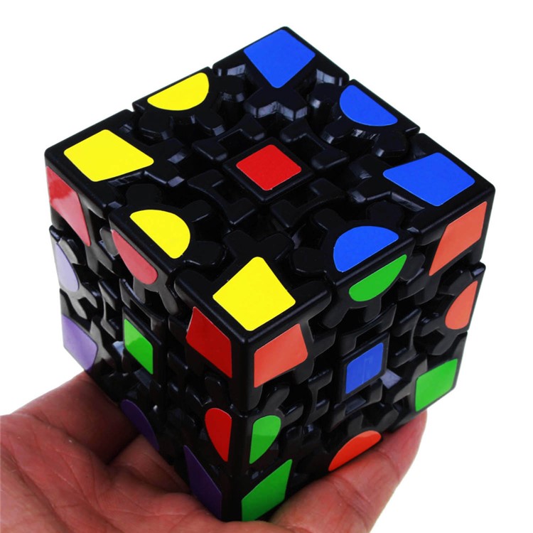 Paper Coated Gearwheel Irregular Magic Cube 3X3X3 Rubik s Cube Black 