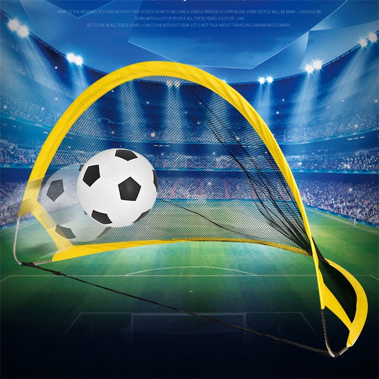 75cm Portable Two Folding Football Training Net Kicking Doors + Football + Inflatable Pump-1