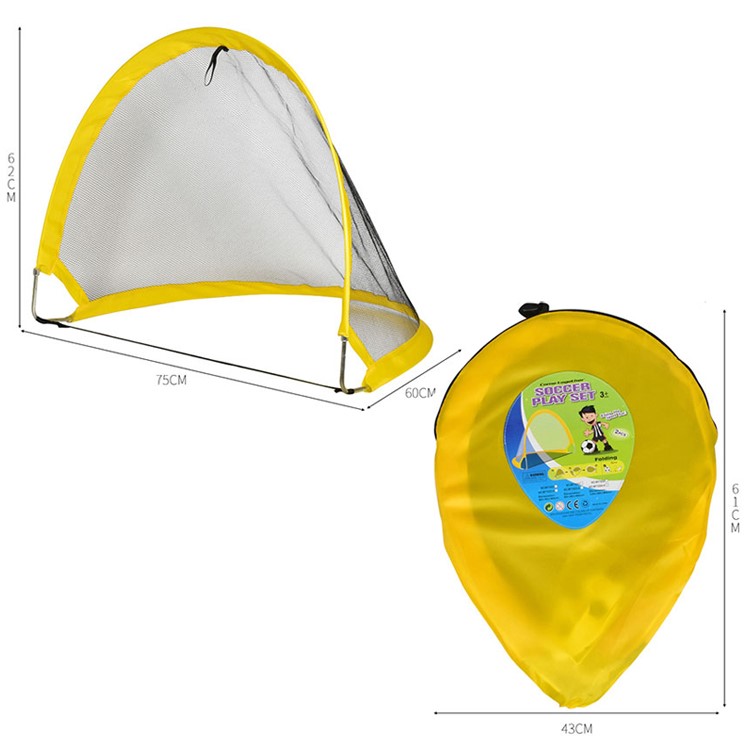 75cm Portable Two Folding Football Training Net Kicking Doors + Football + Inflatable Pump-9