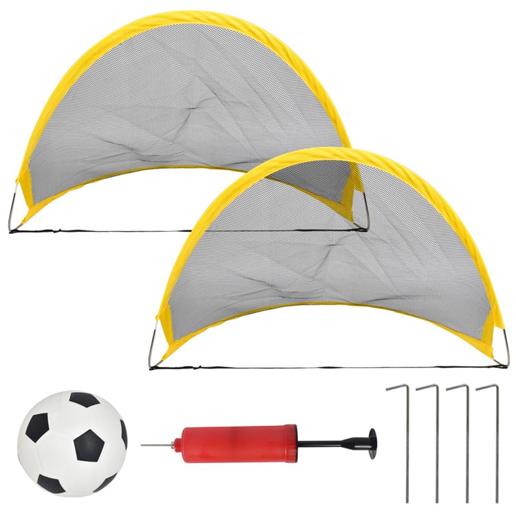 75cm Portable Two Folding Football Training Net Kicking Doors + Football + Inflatable Pump-6