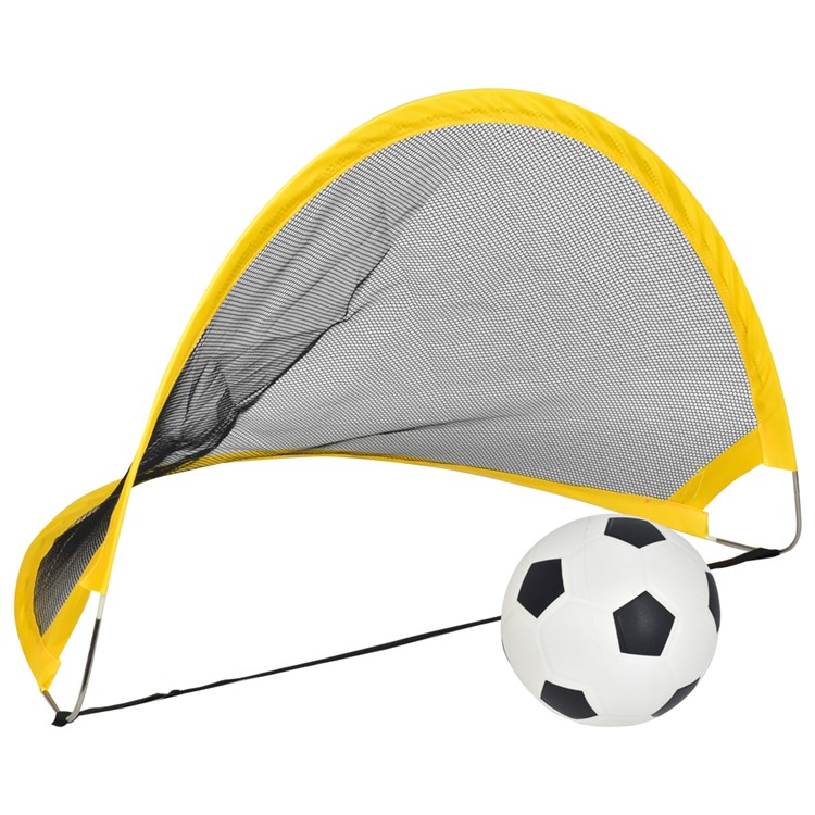 75cm Portable Two Folding Football Training Net Kicking Doors + Football + Inflatable Pump-8