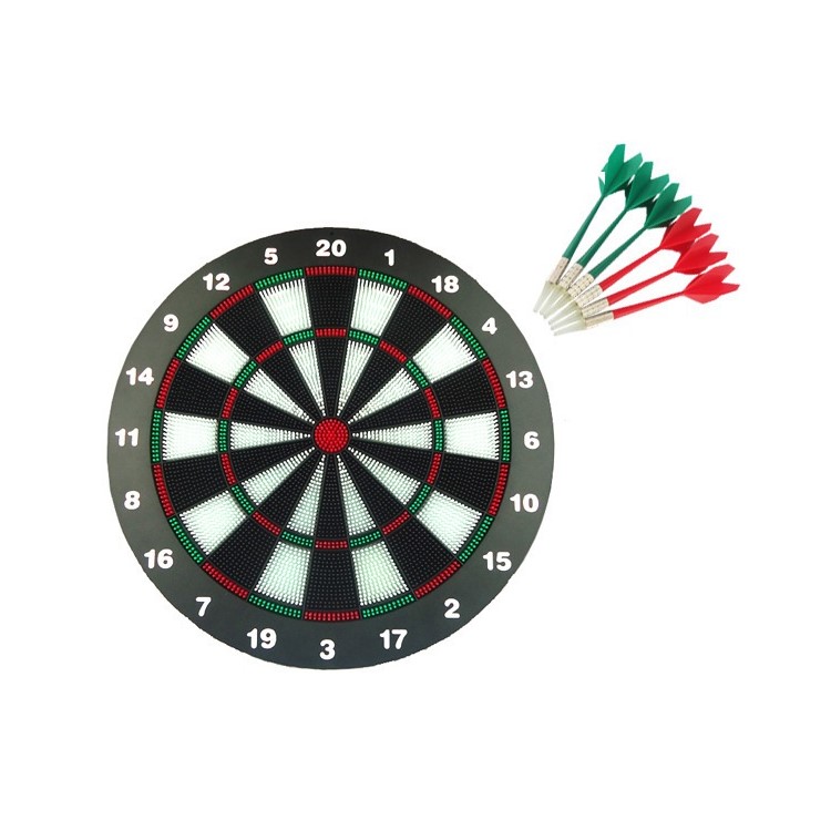 Funny Bristle Dartboard Thickening Flocking Disk with 6 Darts-1