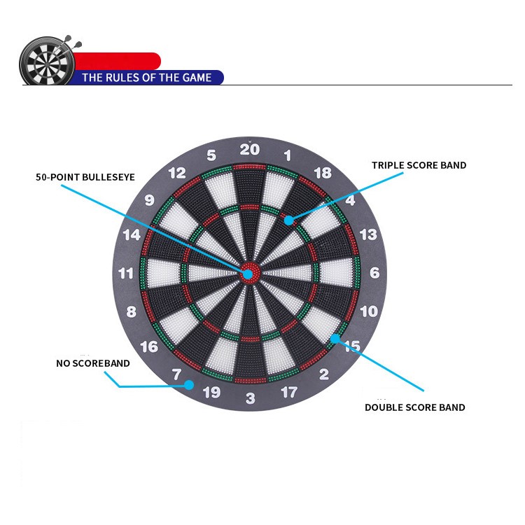 Funny Bristle Dartboard Thickening Flocking Disk with 6 Darts-3