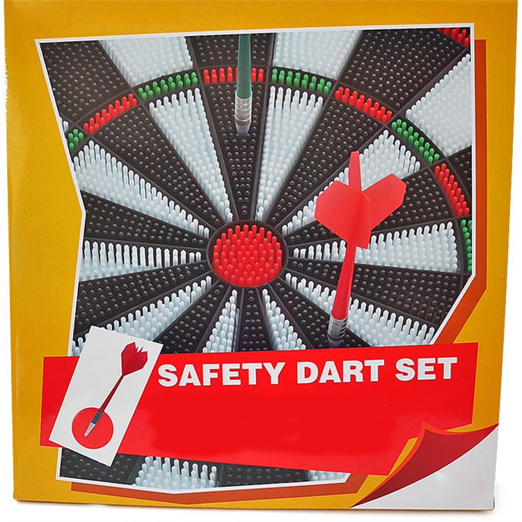 Funny Bristle Dartboard Thickening Flocking Disk with 6 Darts-6