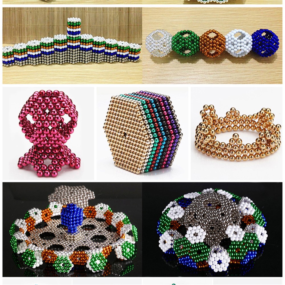 216pcs / Set 5mm Magnetkugeln Buckyballs Neocube Magic Cube Pädagogisches Spielzeug - Mehrfarbig-4