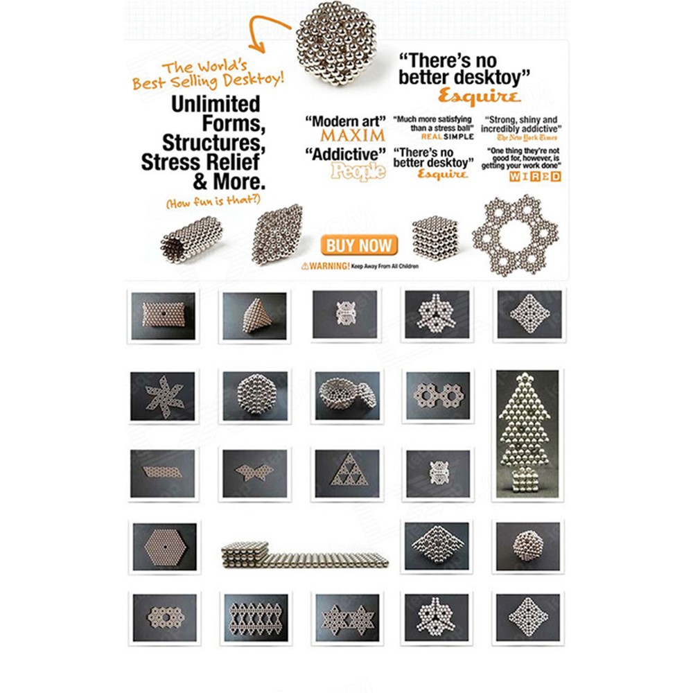 216pcs / Set 5mm Leuchtende Magnetische Kugeln Baustein Pädagogisches Spielzeug - Grün-6