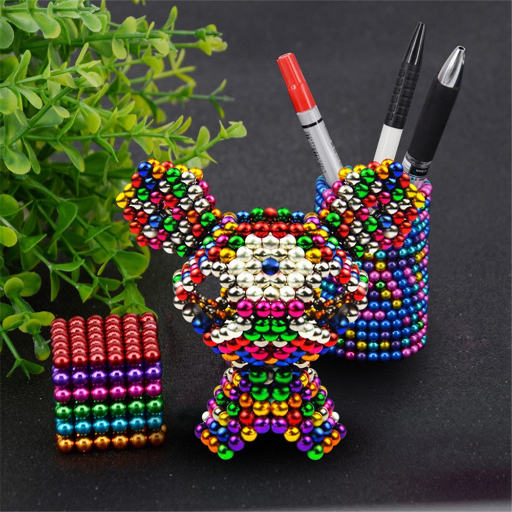 512 Stücke Bunte Magnetische Ball Baustein Kreative Magnet Spielzeug Puzzle 5mm Büro Dekoration Bälle-3