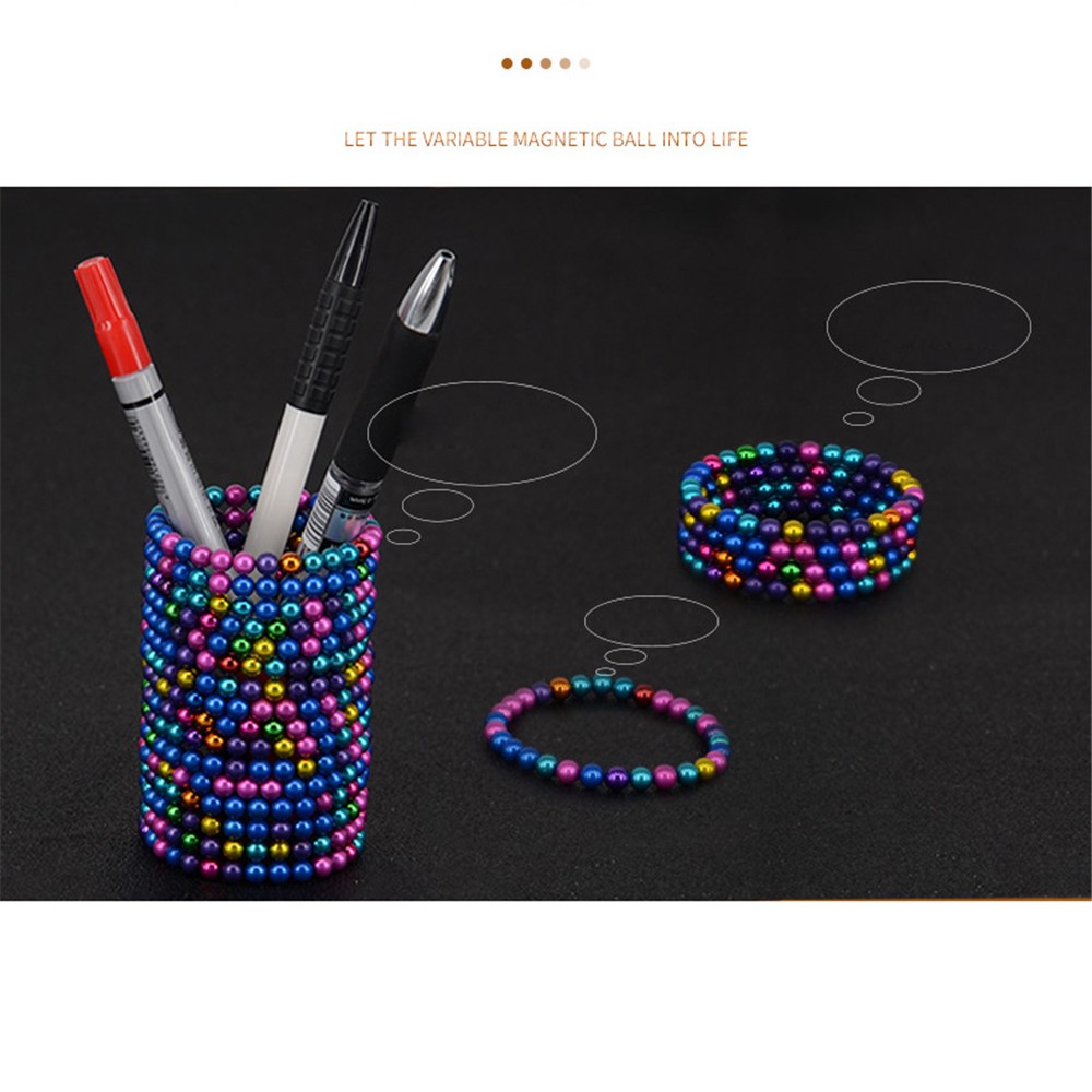 512 Stücke Bunte Magnetische Ball Baustein Kreative Magnet Spielzeug Puzzle 5mm Büro Dekoration Bälle-7