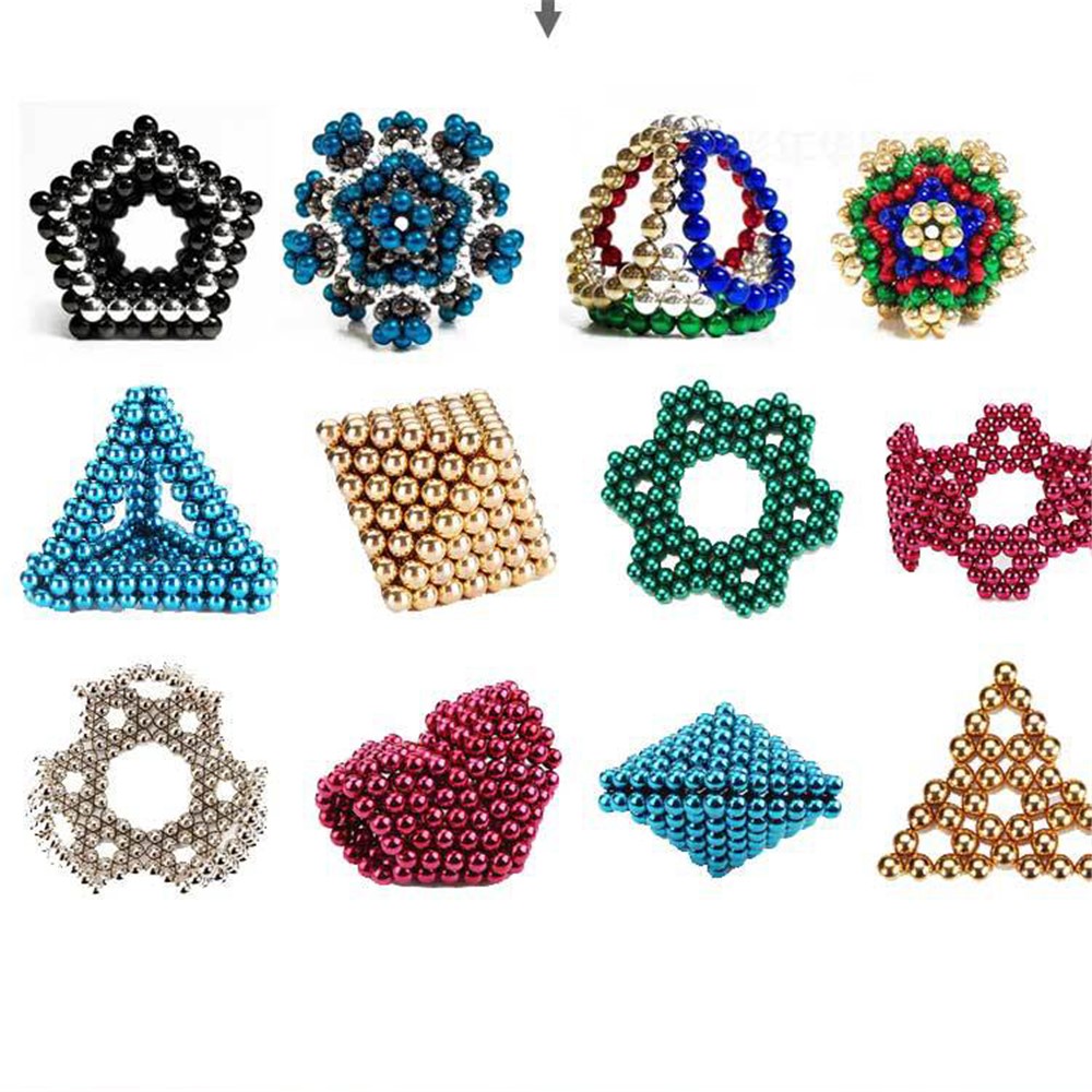 256 Stücke Bunte Magnetische Kugeln + 256 Stücke Silber Farbe Magische Würfel Kreative Magnet Spielzeug Baustein 5mm-3