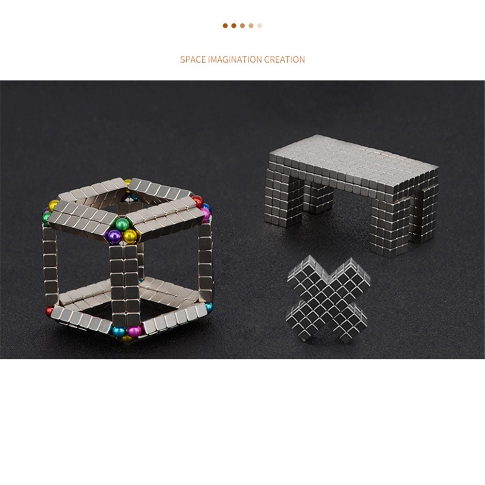 256 Stücke Bunte Magnetische Kugeln + 256 Stücke Silber Farbe Magische Würfel Kreative Magnet Spielzeug Baustein 5mm-4