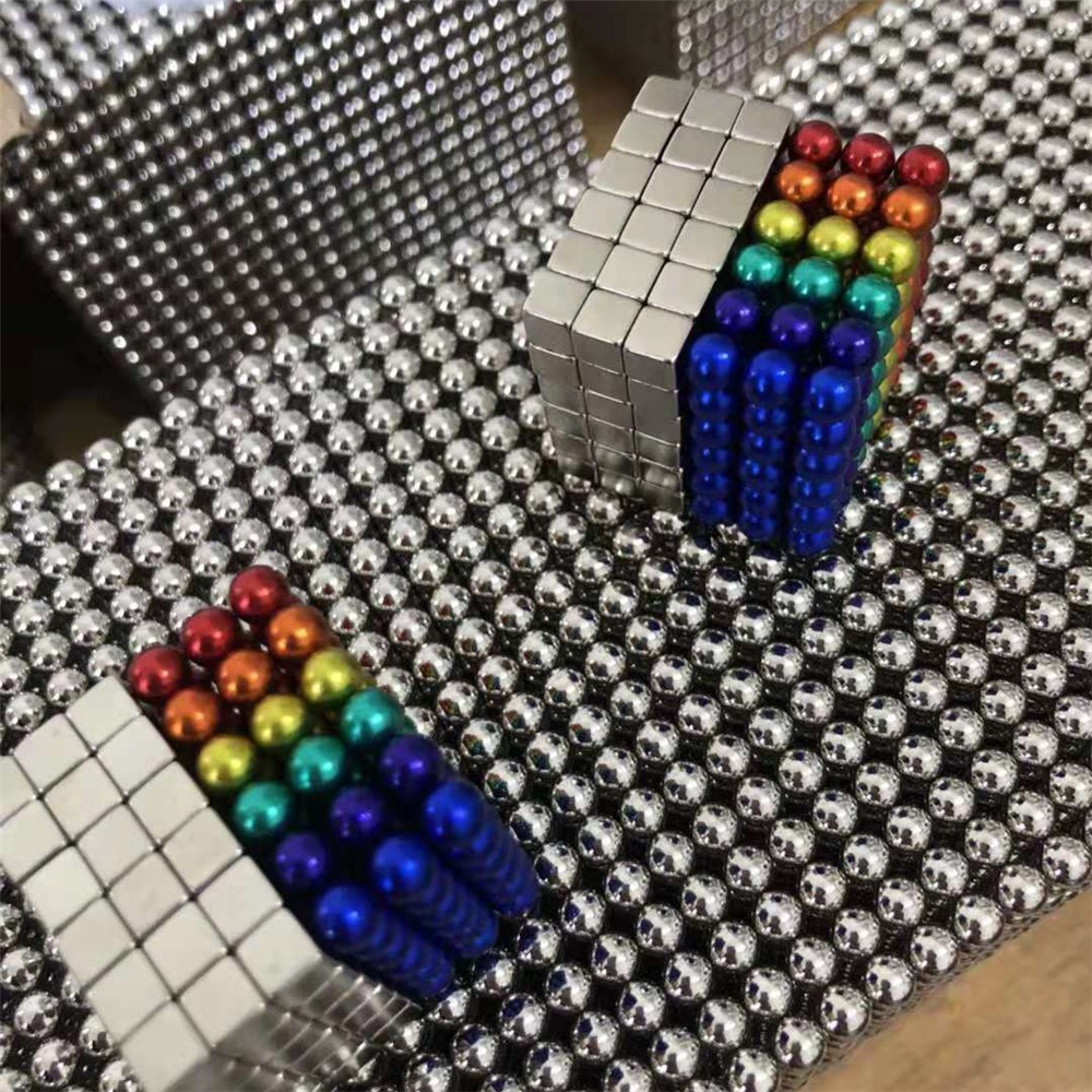 256 Stücke Bunte Magnetische Kugeln + 256 Stücke Silber Farbe Magische Würfel Kreative Magnet Spielzeug Baustein 5mm-6