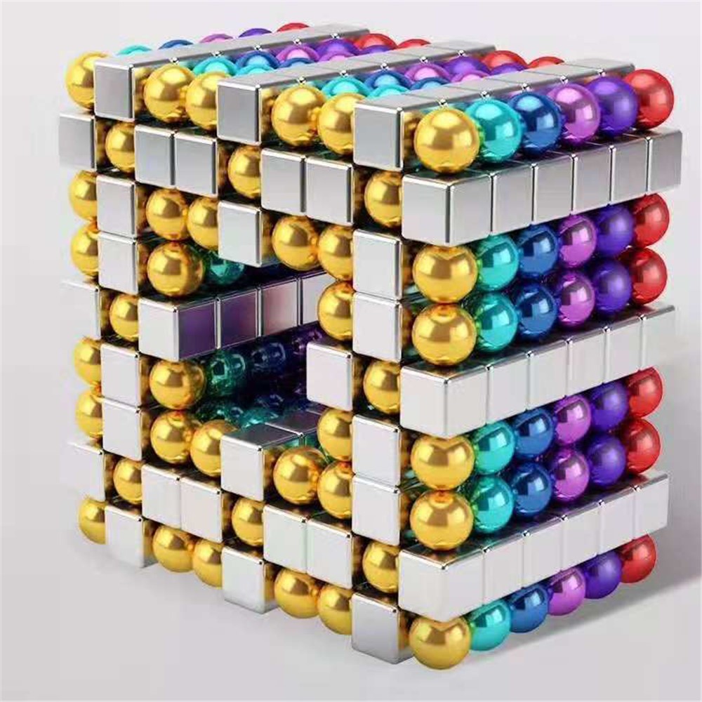 256 Stücke Bunte Magnetische Kugeln + 256 Stücke Silber Farbe Magische Würfel Kreative Magnet Spielzeug Baustein 5mm-8