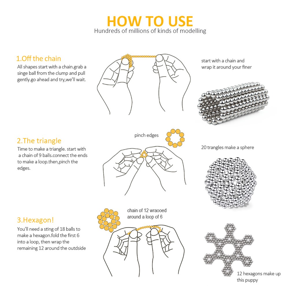 512 STÜCKE Silber Magnetische Kugel Baustein Kreative Magnet Spielzeug Puzzle 5mm Büro Dekoration Bälle-10