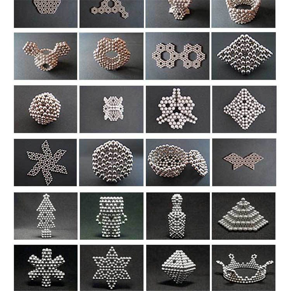 512 STÜCKE Silber Magnetische Kugel Baustein Kreative Magnet Spielzeug Puzzle 5mm Büro Dekoration Bälle-3