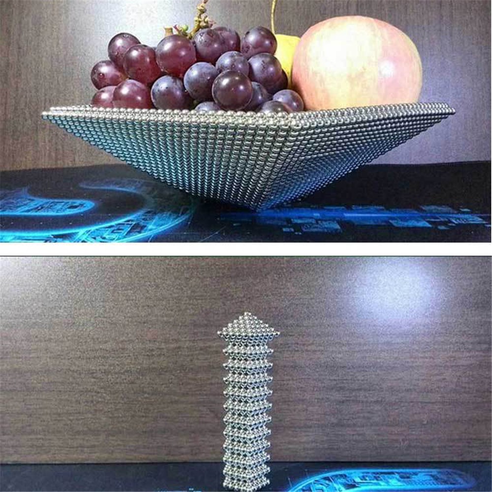 512 STÜCKE Silber Magnetische Kugel Baustein Kreative Magnet Spielzeug Puzzle 5mm Büro Dekoration Bälle-4