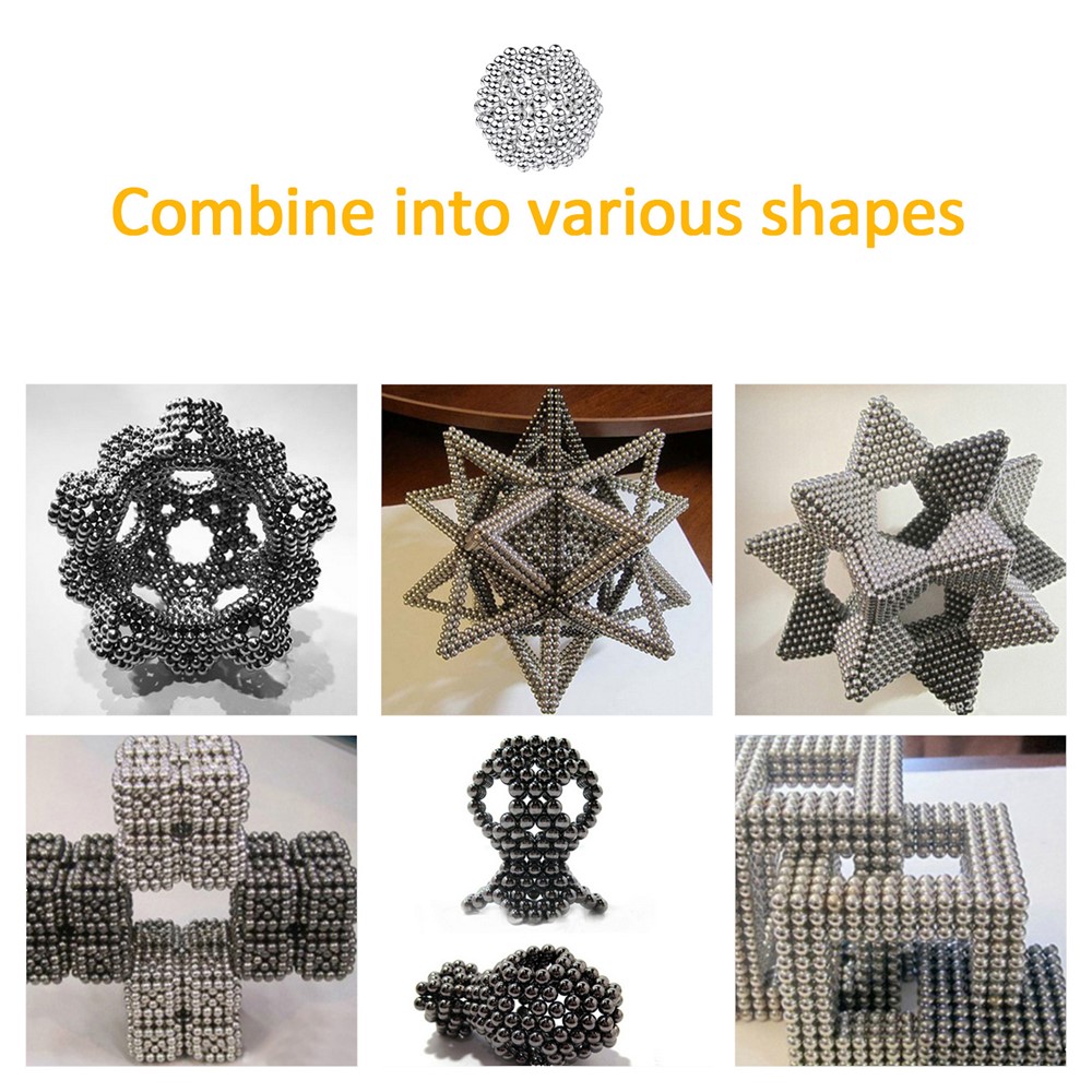 512 STÜCKE Silber Magnetische Kugel Baustein Kreative Magnet Spielzeug Puzzle 5mm Büro Dekoration Bälle-6