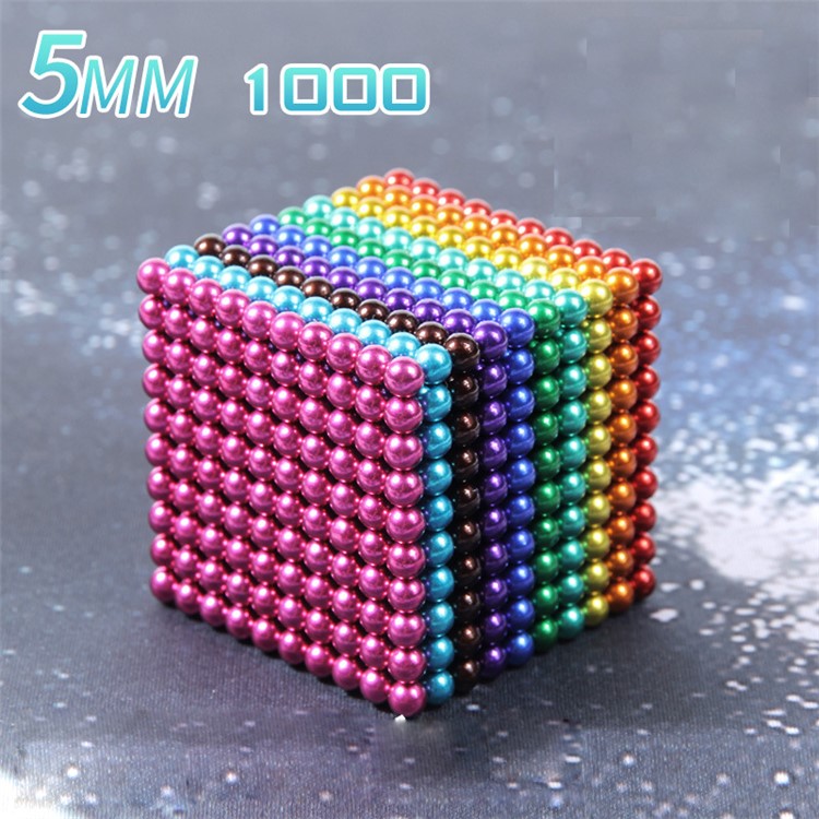 

1000PCS 5mm Creative Toy Magnetic Ball Building Block Magnet Puzzle Balls - Multi-color