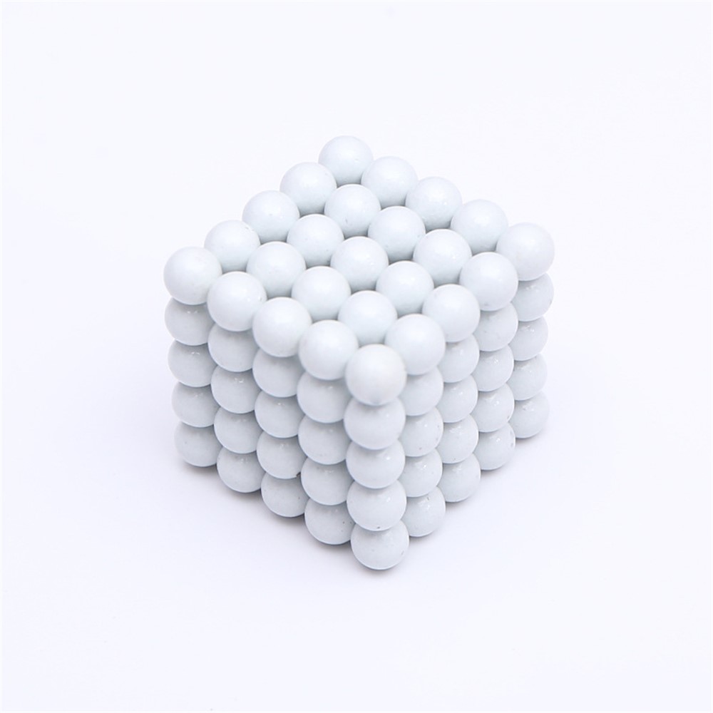 125 STÜCKE Magnetische Kugel 5mm Skulptur Magneten Baustein Kreative Pädagogische Spielzeug Puzzle Bälle - Solides Weiss-1
