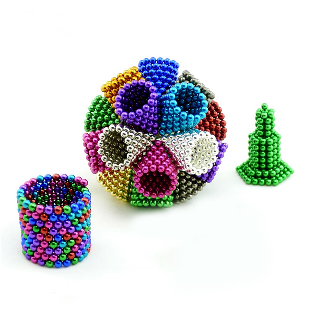 216pcs / Set 5mm Bunte Magnetkugeln Baustein Kreatives Entwicklungsspielzeug - 8 Farbe Zufällig-4