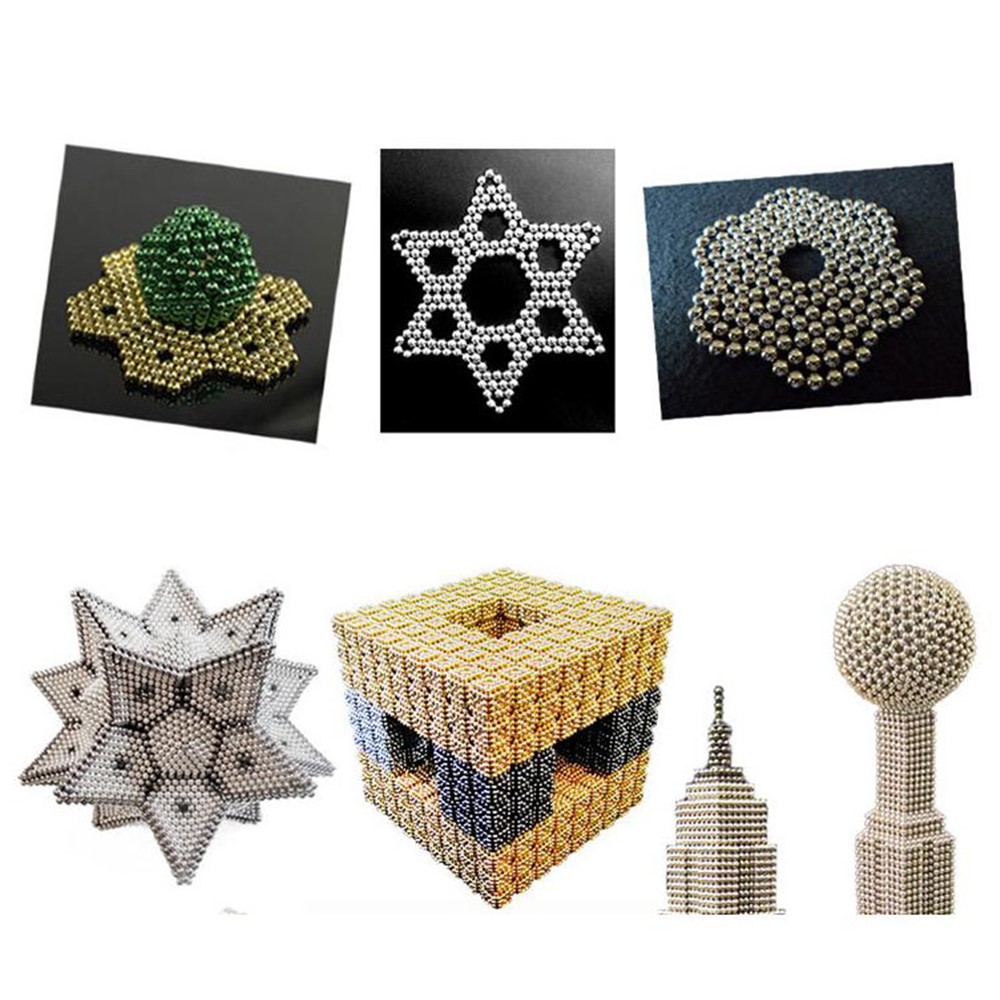 256 Stücke Magnetische Kugeln + 256 Stücke Magische Würfel Kreative Magnet Spielzeug Baustein 5mm - Silber--8