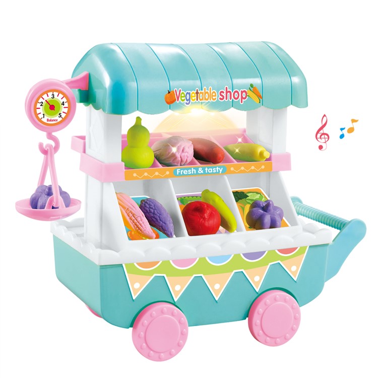 Gemüseladenautospielsatz Der Simulation 96pcs / Set Mit Pädagogischem Spielzeug Der Musik Für Kinder - Blau-3