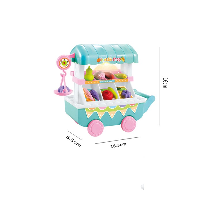 Gemüseladenautospielsatz Der Simulation 96pcs / Set Mit Pädagogischem Spielzeug Der Musik Für Kinder - Blau-4