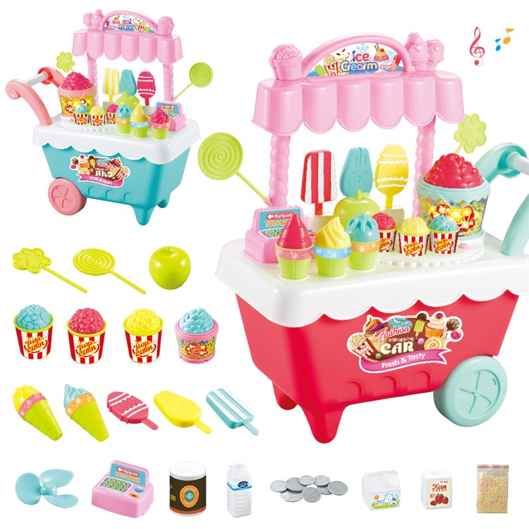 24pcs / Set Simulation Süßigkeiten Eis Auto Spiel Set Lernspielzeug Für Kinder - Rot-5