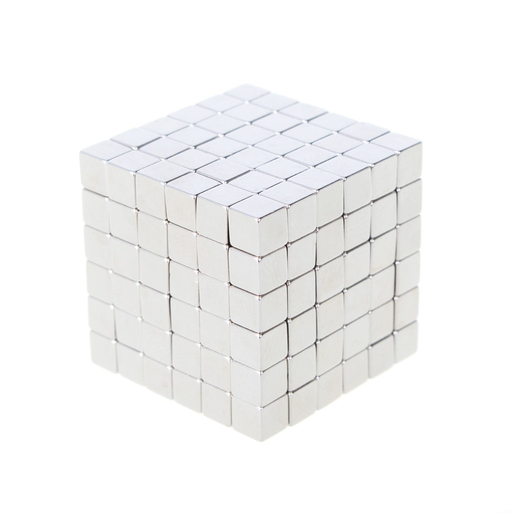 4mm 216pcs Quadrado Magnético 3D Puzzle Magic Cube Toy - Cor Prata