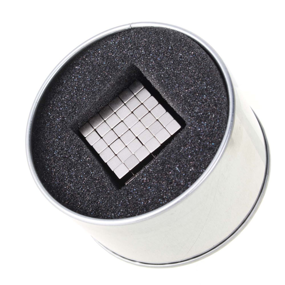 4mm 216pcs Magnetisches Quadratisches Puzzlespiel Magisches Würfelspielzeug 3D - Silberfarbe-12