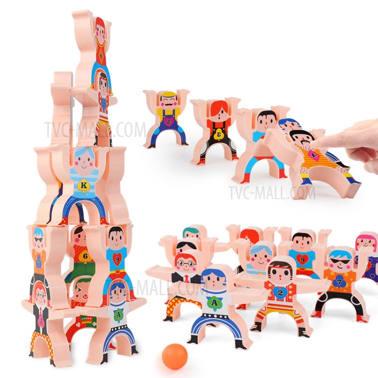 JJ854 Classic Educational Assemble Toys Plastic Stacking Blocks Balancing Game-3