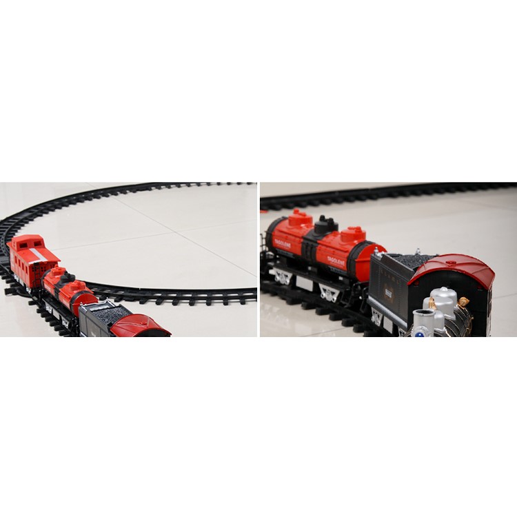 HUANQI 3500-3A Classic Battery Operated Toy Train Set with Real Smoke, Sounds and Lights-7