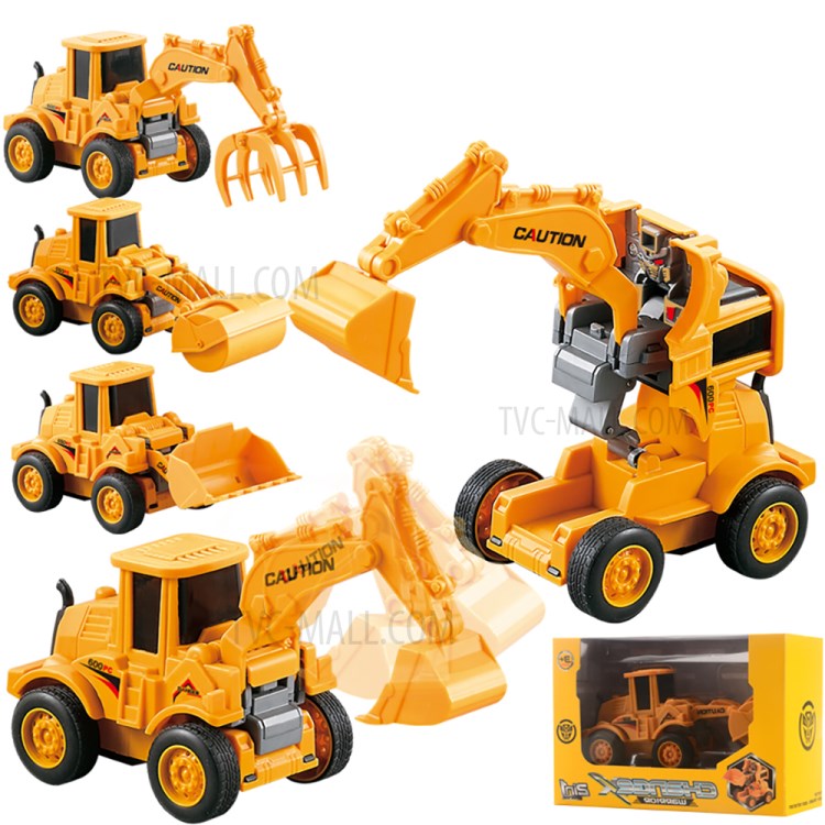 Construction Excavator Truck Toy Transforming Construction Toy for Children - Style A-5