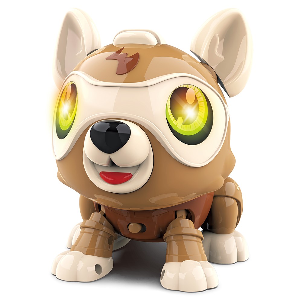 Intelligent Voice Control Assembled Toy Building Toy Multifunctional Electronic Dog Shaped Toy - BG1530/Brown-4