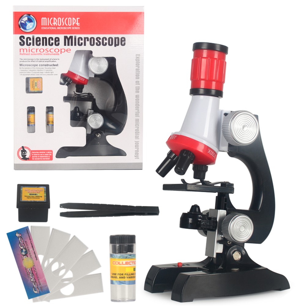 C2121 100-1200X Magnification Kids Educational Microscope Kit Science Lab LED Toy-2