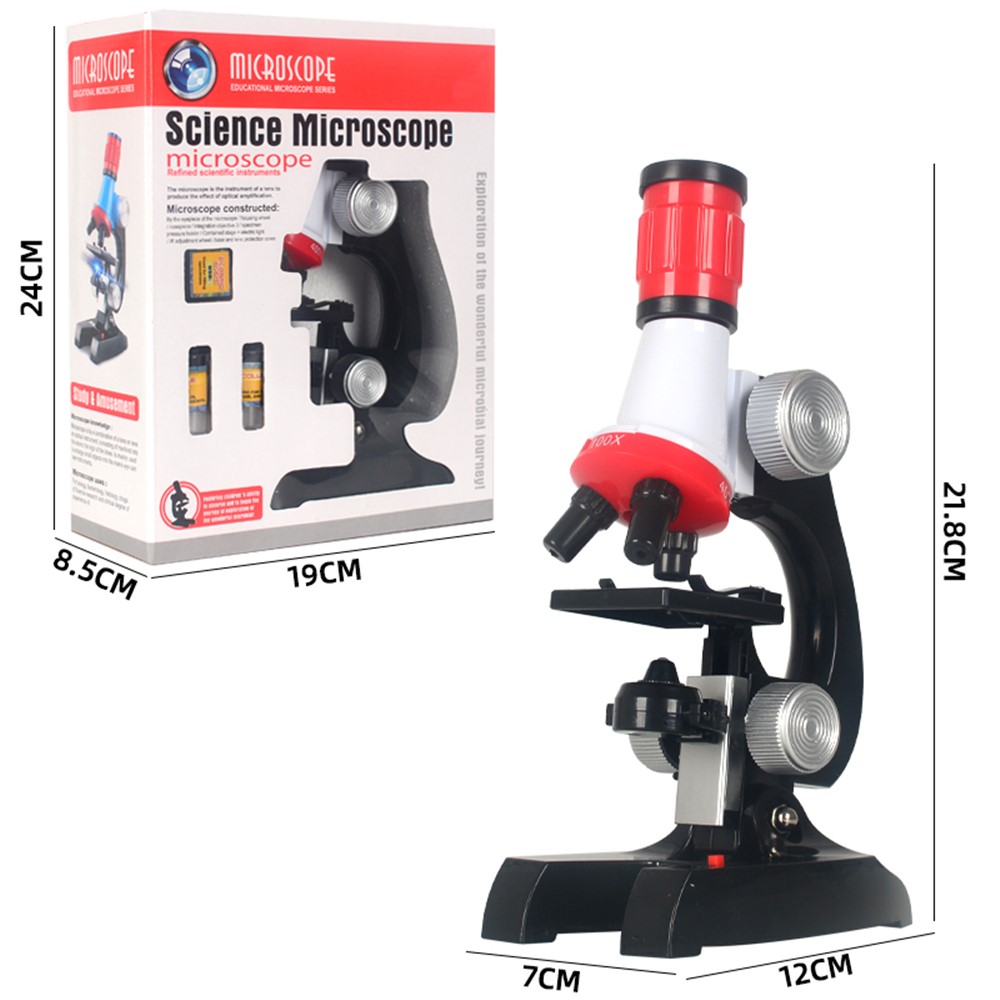 C2121 100-1200X Magnification Kids Educational Microscope Kit Science Lab LED Toy-3