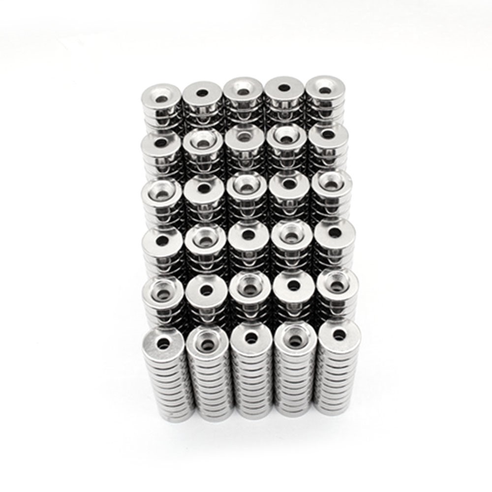 50Pcs/Set 12 x 4mm Industrial Equipment and DIY Projects Strong Suction Round Shape Hole NdFeB Magnet-12