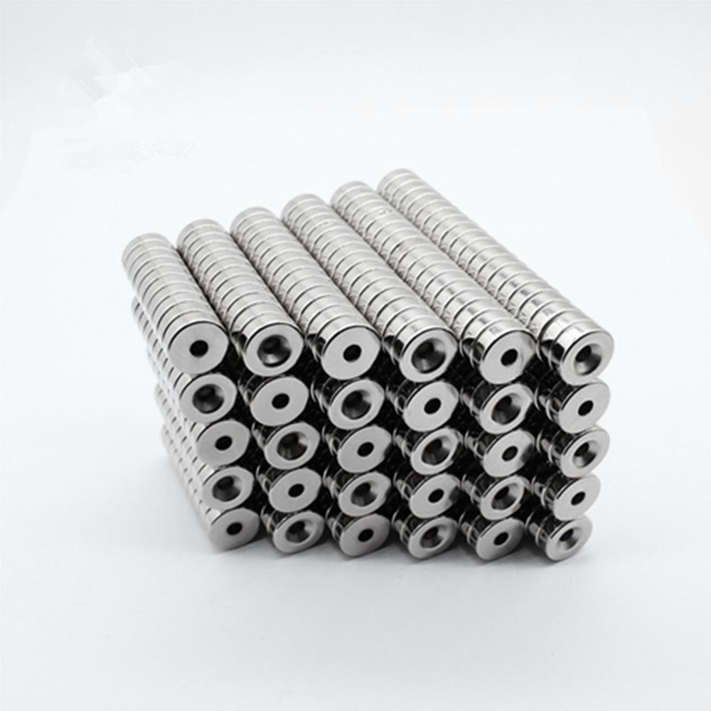50Pcs/Set 12 x 4mm Industrial Equipment and DIY Projects Strong Suction Round Shape Hole NdFeB Magnet-2